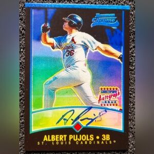 Albert Pujols Autograph Bowman Chrome Baseball Rookie Card 171/500 Limited Edit.